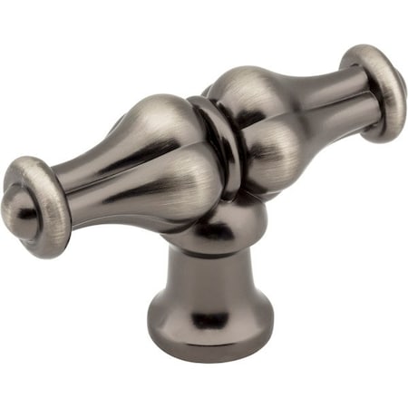 Jeffrey Alexander 2-1/4" Brushed Pewter Bella Cabinet "T" Knob 818L-BNBDL